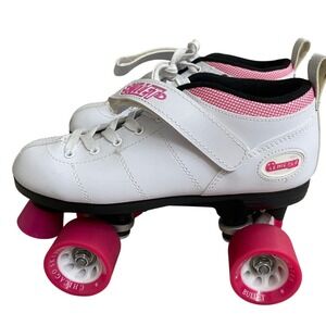 Chicago Skates Bullet Women White Pink Speed Roller Skates Size 8 pre owed